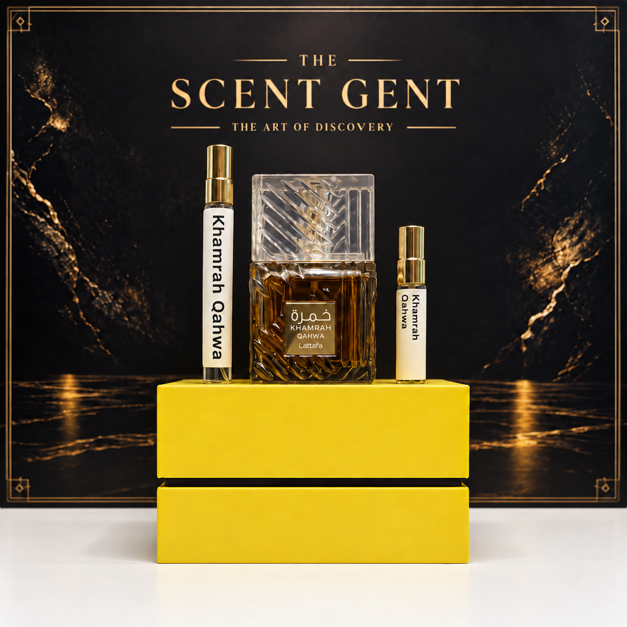 Lattafa Khamrah Qahwa with 5 mL and 10 mL decants